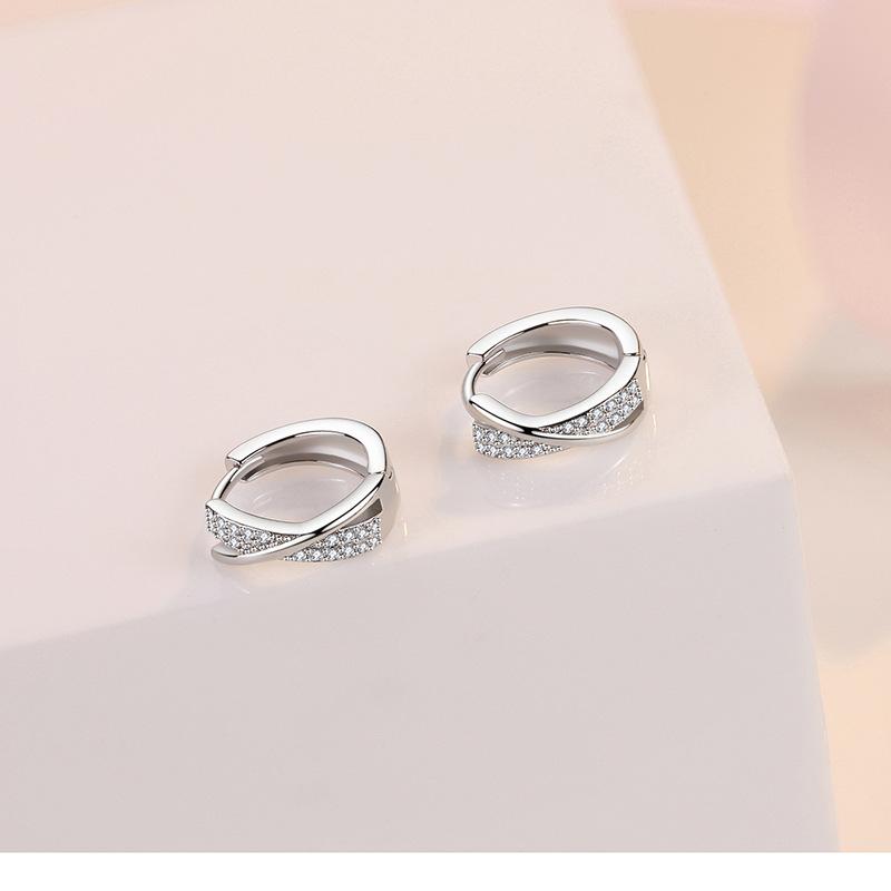 Earrings 925 Sterling Silver Classic Shining Circle Hoop Earrings For Women Fine Jewelry Silver