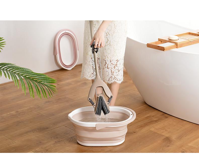 Portable Large Rectangular Folding Car Wash & Storage Mop Bucket - Thickened Handheld Plastic