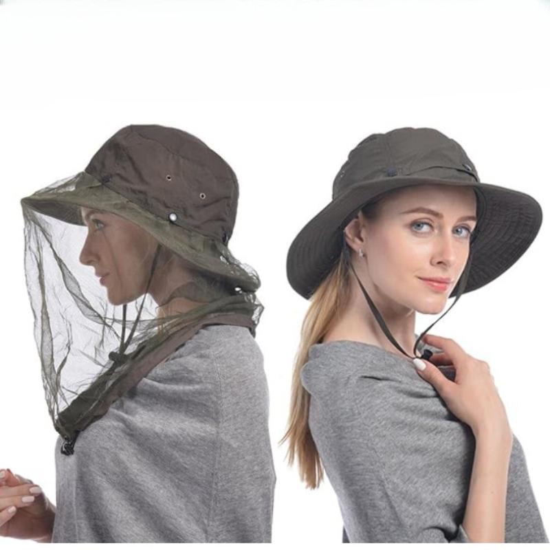 Mosquito and Insect Proof Beekeeping Mesh Fisherman Hat Foldable Bucket Hat UV Protection Summer Beach Sun Hat