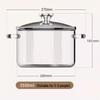 Wutuo Casserole à Vapeur en Verre Borosilicaté Haute 3,5 L
