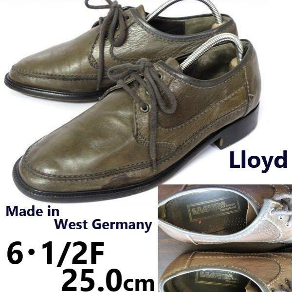 

Lloyd West Germany vintage leather U-tip shoes 6.5F 25 olive brown