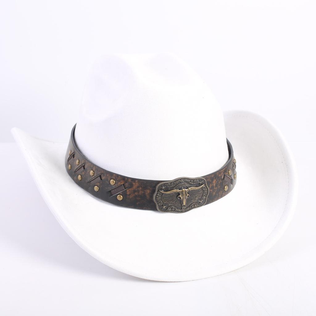 New Color Western Cowboy Hat Men's and Women's Commuting Versatile Simple Wind Wide Brim Top Hat Sun Hat