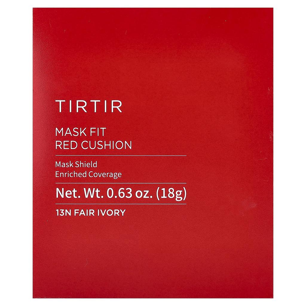 TIRTIR Mask Fit Red Cushion, 13N Fair Ivory, 18g (0.63oz)