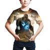 Children's Fashion Tops Summer Children's Cool Godzilla Summer Short-Sleeve T-Shirt European and American Cartoon Print