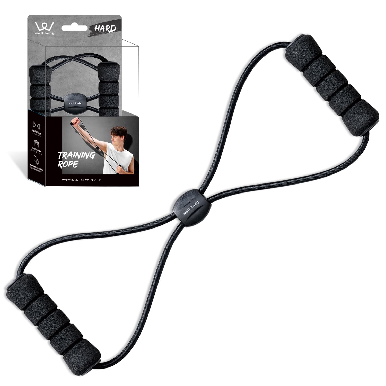 

ALINCO Training Rope Hard High Load with Handle Lightweight Compact W420×D150×T35mm чёрный