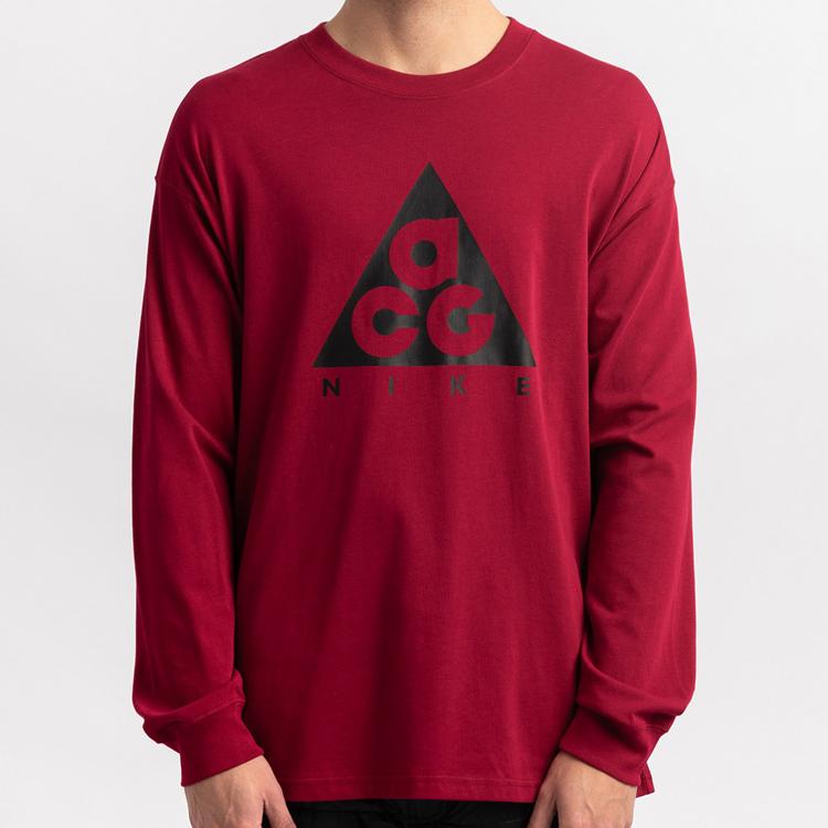 Nike ACG Long-Sleeve Tee Noble Red/Black Men Tops BQ3457-620