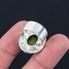 Kvinnodagserbjudande 925 Sterling Silver Naturlig Grön Opal Statement Ny Ring US 6.5