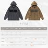 Classic English Lightweight Suede Long Open and Plus Sizes Stylish [xppe] Women's Hoodie, Logo, Coat, Sleeves, Front, Soft, Warm, Windproof,