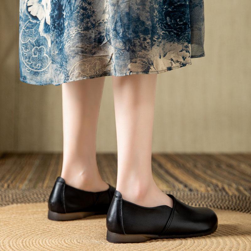 Retro Mocasines Women Flat Shoes Woman Soft Casual Shoes Genuine Leather Flats Mother Shoes Femme Slip on Loafers WSH5246