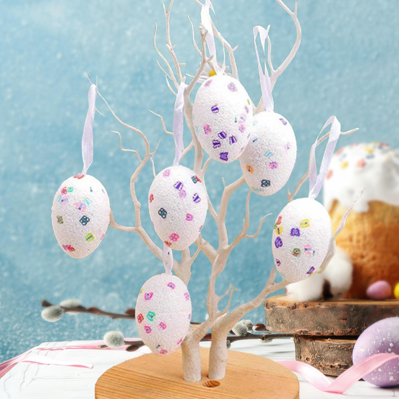 

6 штук пасхальных яиц подвесные украшения украшения декоративные елочные украшения для White