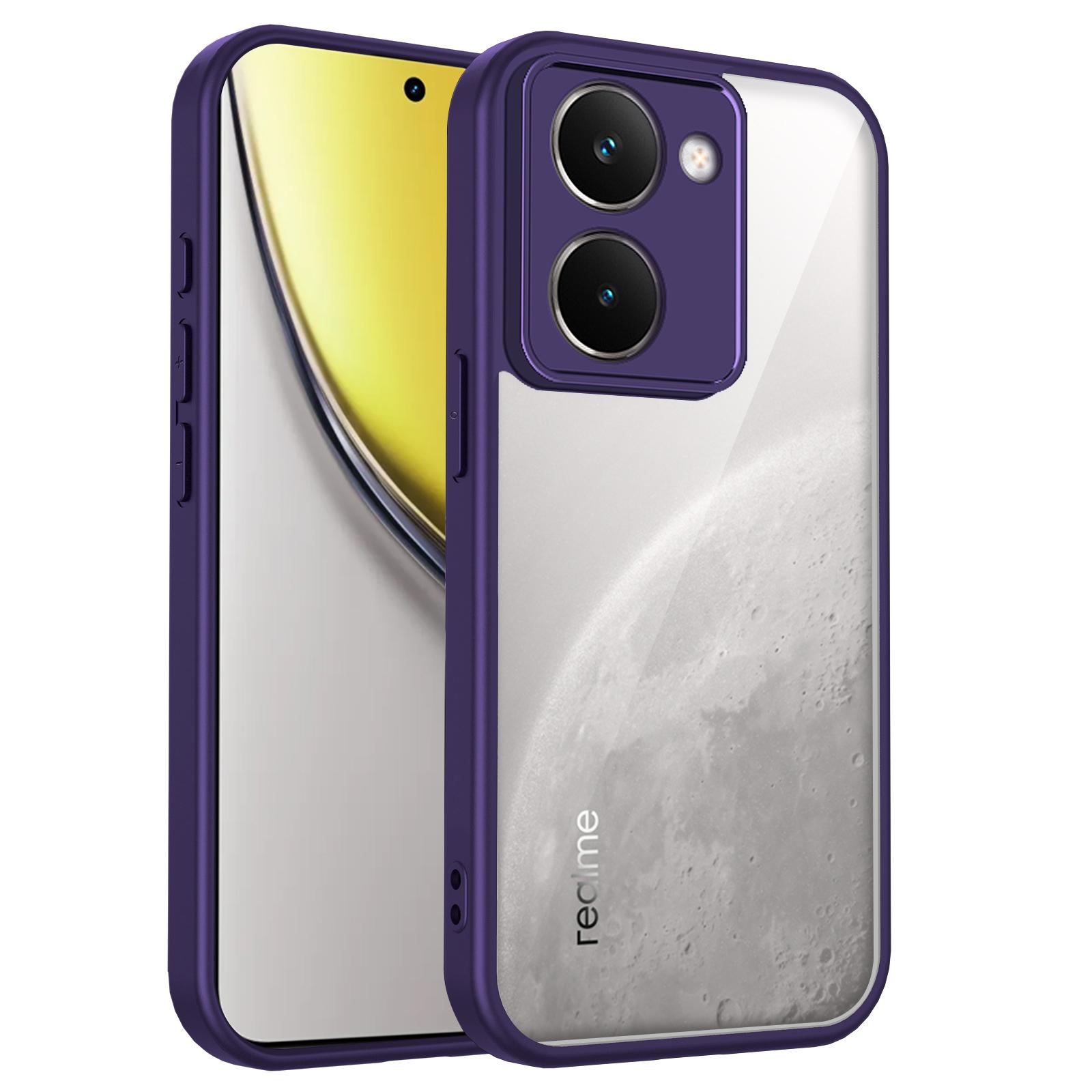 

Realme P3 Ultra RMX5030 Case Air Cushion Shockproof Silicone Bumper Clear Matte Back Cover Hard Case for Realme P3 Ultra RMX5031 Pc + tpu&Realme P3 Ultra фіолетовий