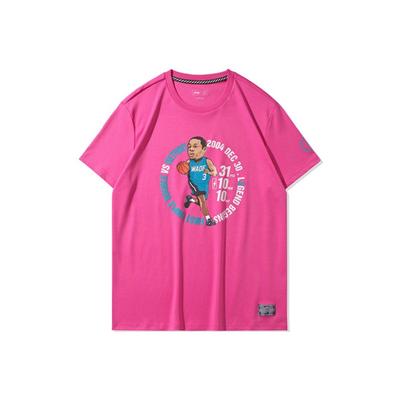 Wade Series Cartoon Print Round Neck T-Shirt Men Tops Blush-Pink AHSQ475-5