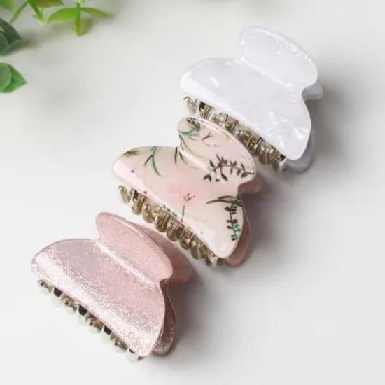 3pack Hair Clip Daisy Acrylic Plastic Small Hair Claw For Women Girls Fashion Gold Crab For Hair Tins Clamps Hair Accessories