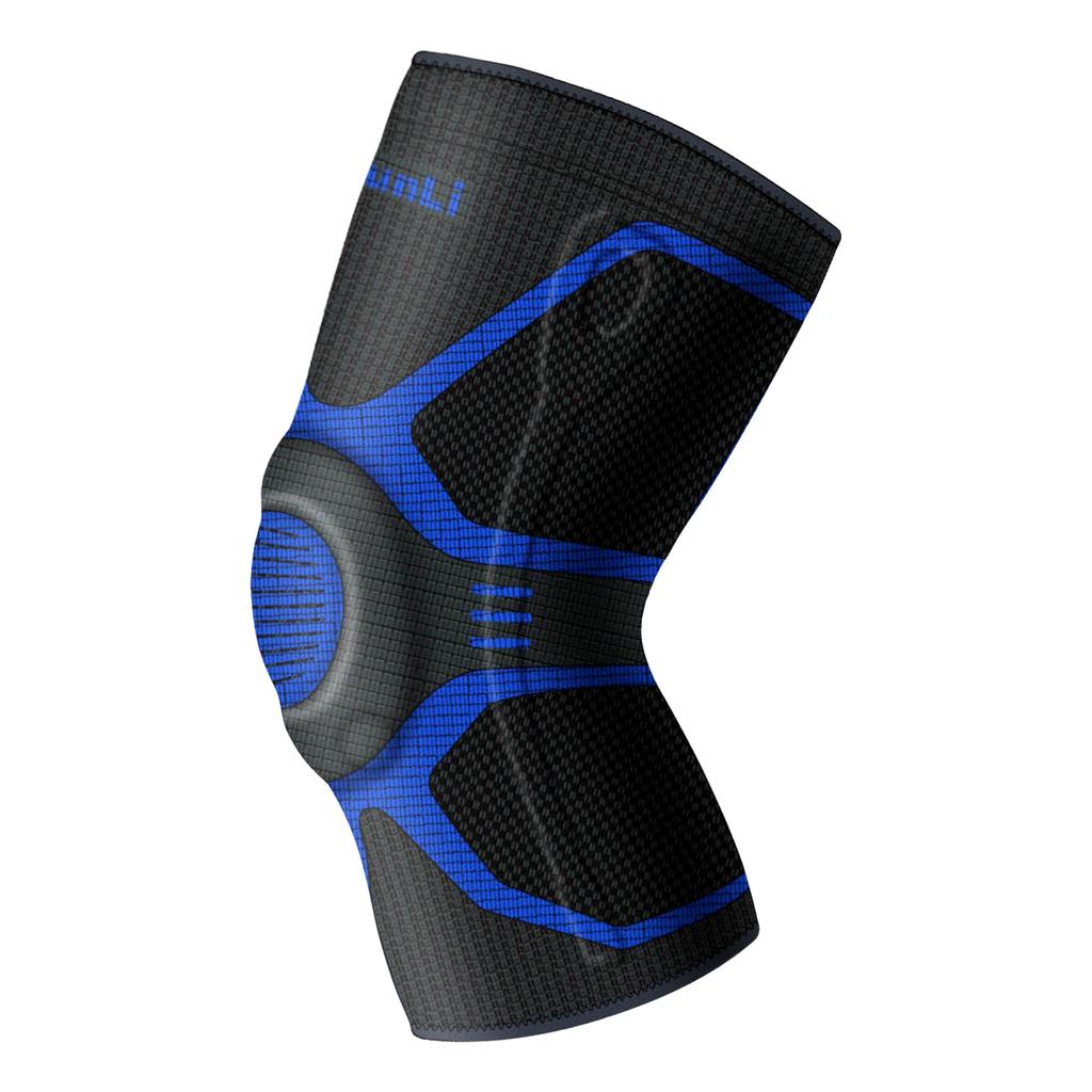 KUNLI Knee Support, Knee Stabilization for Running, Badminton, Marathon, Volleyball, Hiking, and All Sports, Breathable, Ambidextrous, Side Spring, 1