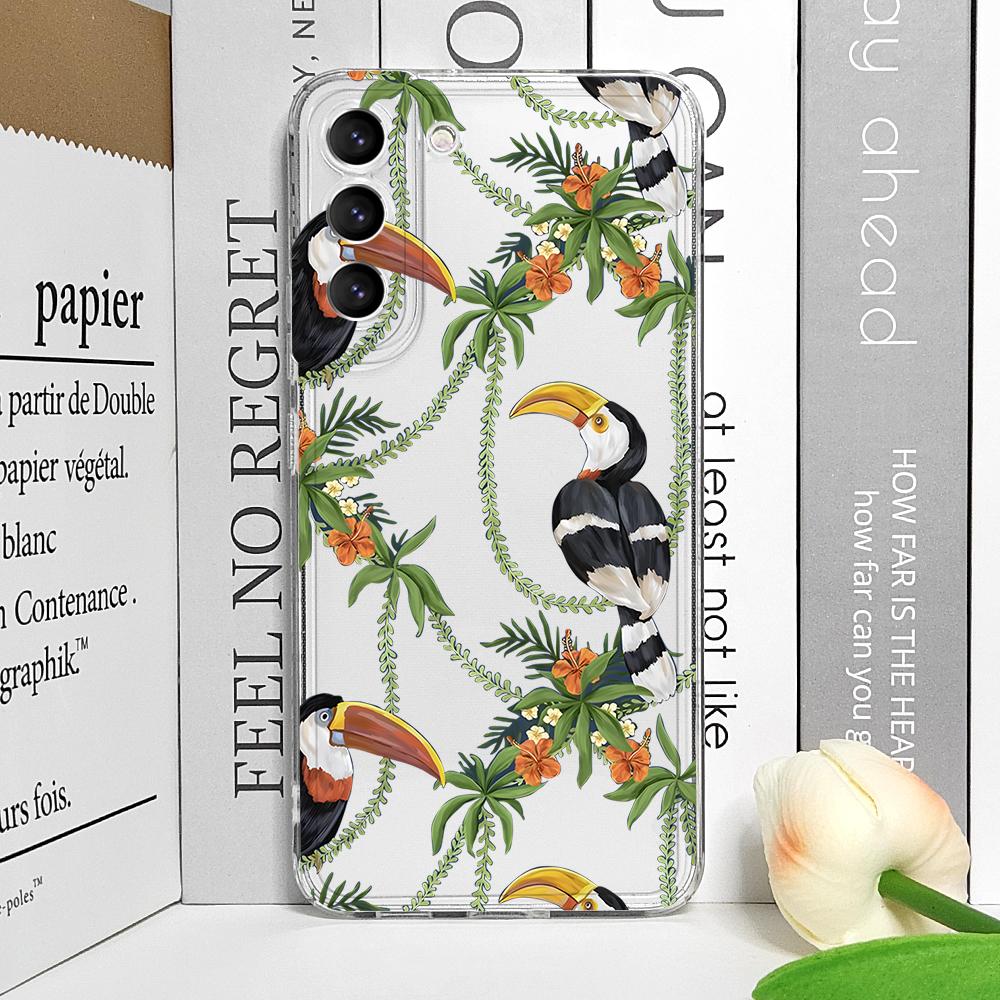 Etui na telefon Kreskówkowe Liście Palma Kwiaty Ptak do Realme 12 10 11 9 Pro Plus 8i 9 PRO C75 C64 C31 C30 C53 C35 Art Miękki Pokrowiec