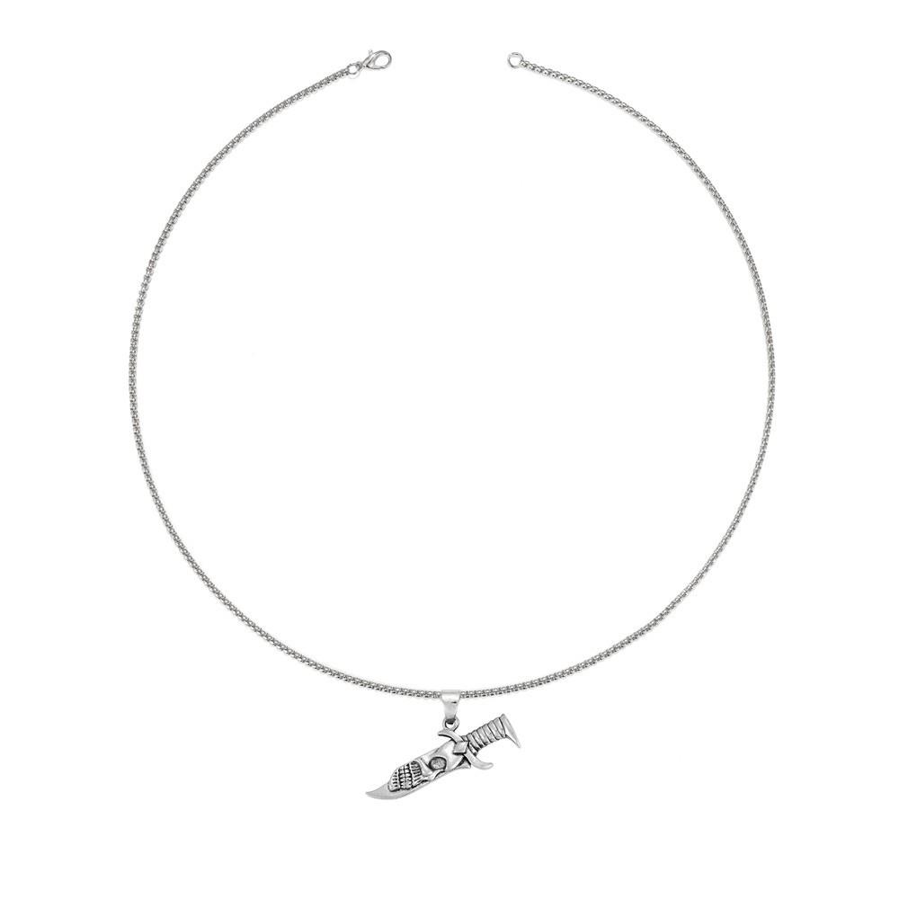 New Nordic Skull Dagger Pendant Necklace Popular Necklace Retro Men's Necklace