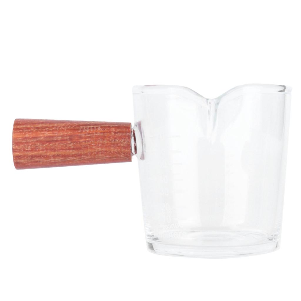 Double Mouth Glass Mug with Wooden Handle HeatResistant Cup Kitchen Gadgets for Home