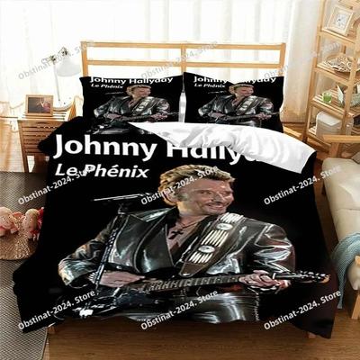 Top Johnny Hallyday Pattern Bedding Set Printed Bed Set With Pillowcase Bed Duvet Cover Soft Single Double Queen Super King Size