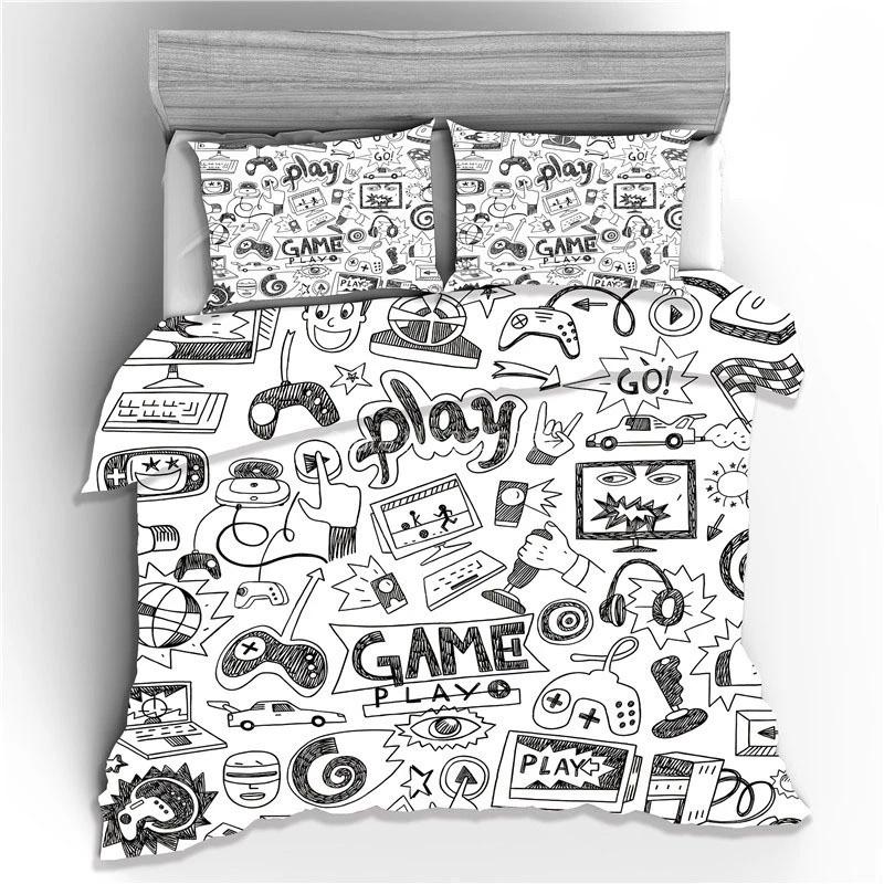 

Home Textile 3d Gamepad Bedding Set Queen KingDuvet Cover Set with Pillowcase Creative Cartoon Bed Cover Set Bedclothes 2/3pcs 135x200cm