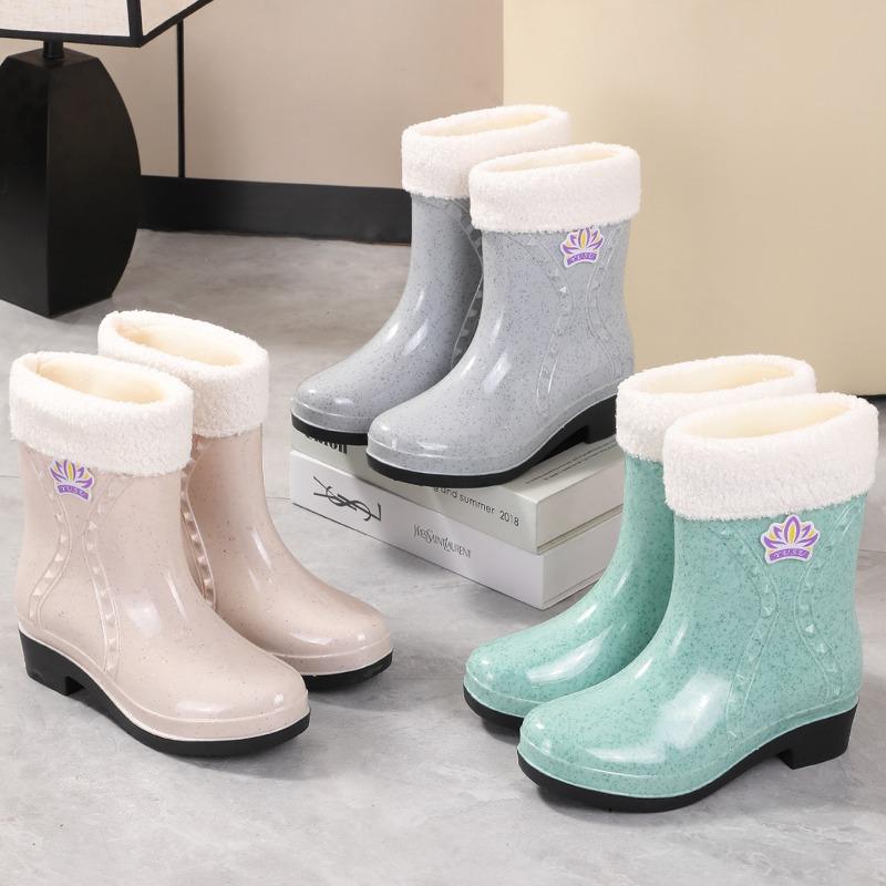 Summer women's rain shoes women's short fashion women's rain boots non-slip water shoes adult water boots overshoes