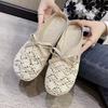 Lace bag head slippers women's linen new summer versatile outer wear mesh breathable non-slip half slippers sandals women