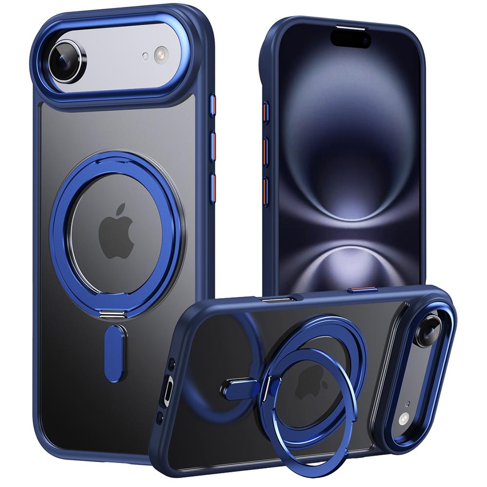 For iPhone 17 Air Case Compatible with MagSafe TPU+Acrylic+Metal Kickstand Matte Phone Cover