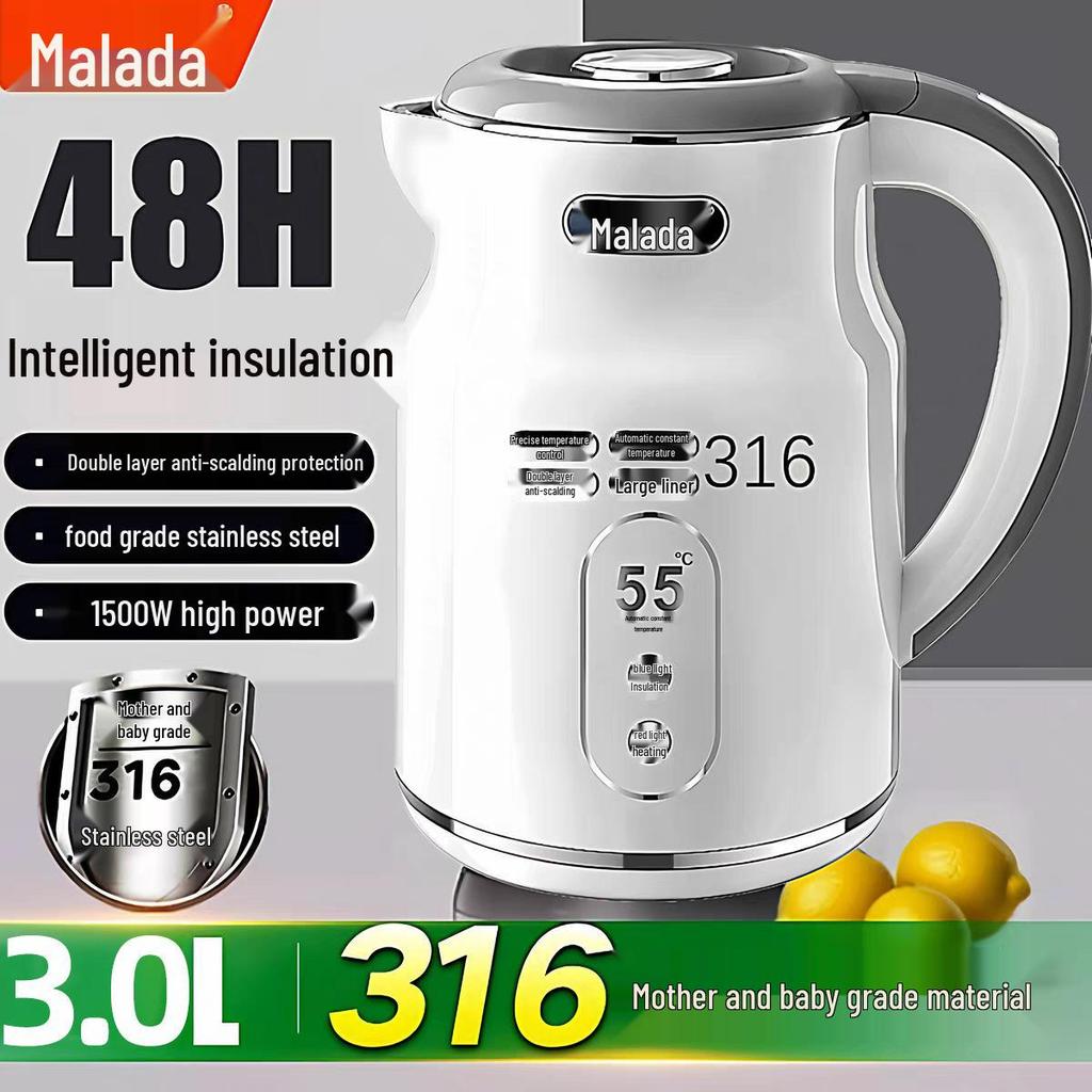 Wanlida Smart Electric Kettle - 304 Stainless Steel, Large Capacity, Home Use, Keep Warm Feature, Boiling Water Heater