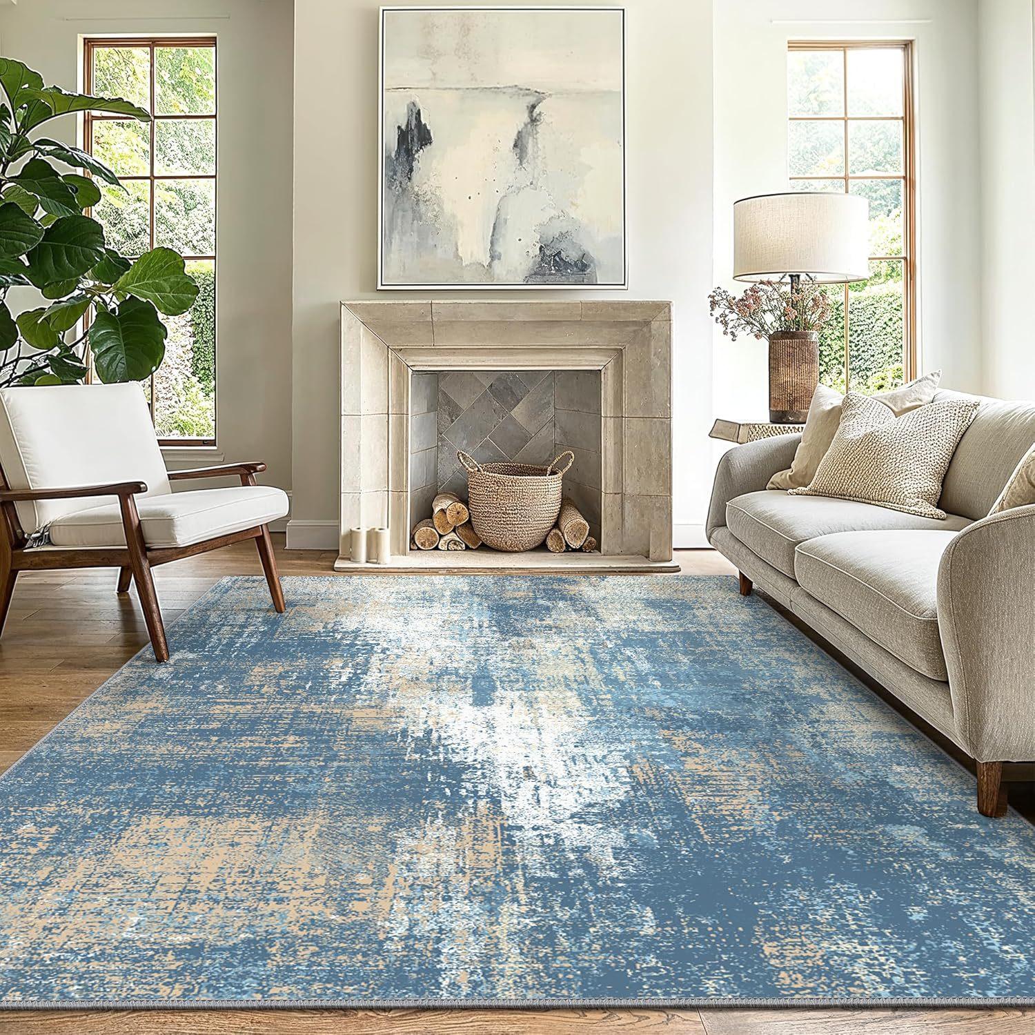 

Скандинавський абстрактний килим для вітальні, брудовідштовхувальний килимок для балкона, товстий килим великої площі для спальні 120*180cm