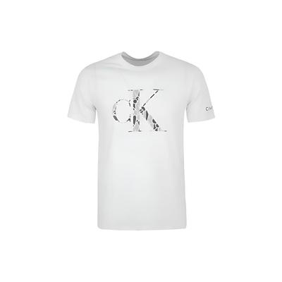 Logo Print Solid Color Crew Neck Straight Cut Short Sleeve T-Shirt Men Tops White 40IC835-540
