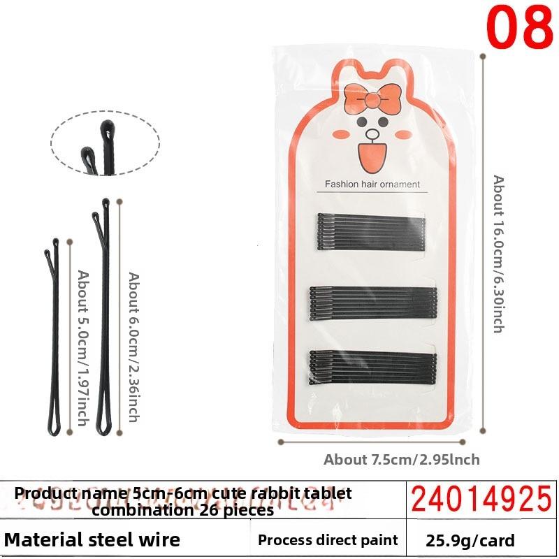 Black Steel Wire Hair ClipsHair Accessories Flow-painted One-piece Clips Small Hair Clips for Girls' Broken Hair