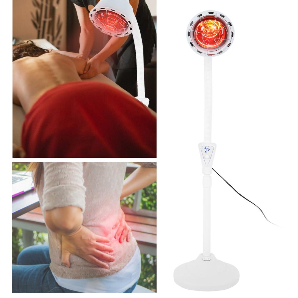 275W Infrared Heating Therapy Lamp Pain Relief Floor Stand Adjustable Skin Care Lamp