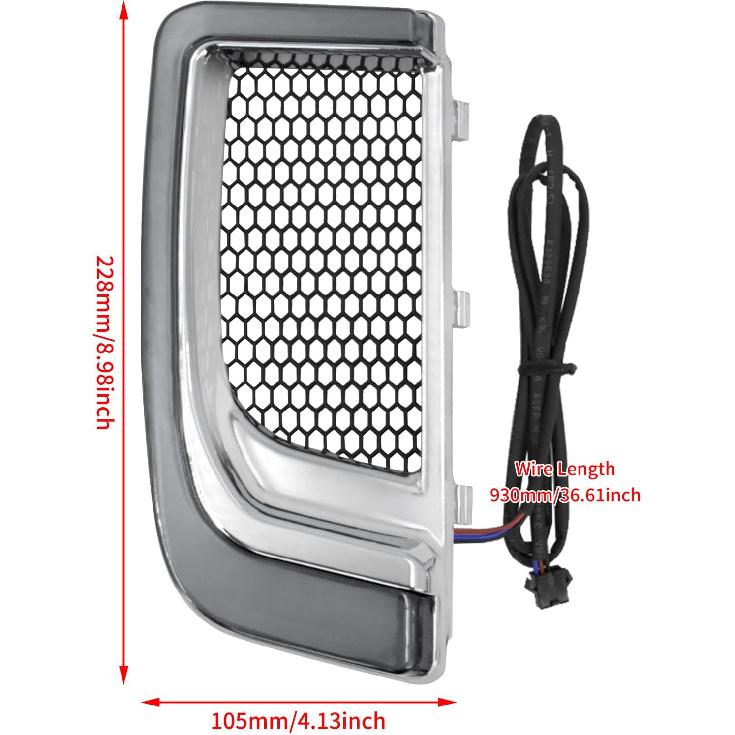 HDBUBALUS Engine Guard Lowers Grills Leg Fairing LED Turn Signal Light Running Light Compatible with Harley Touring Street Glide Road Glide Electra