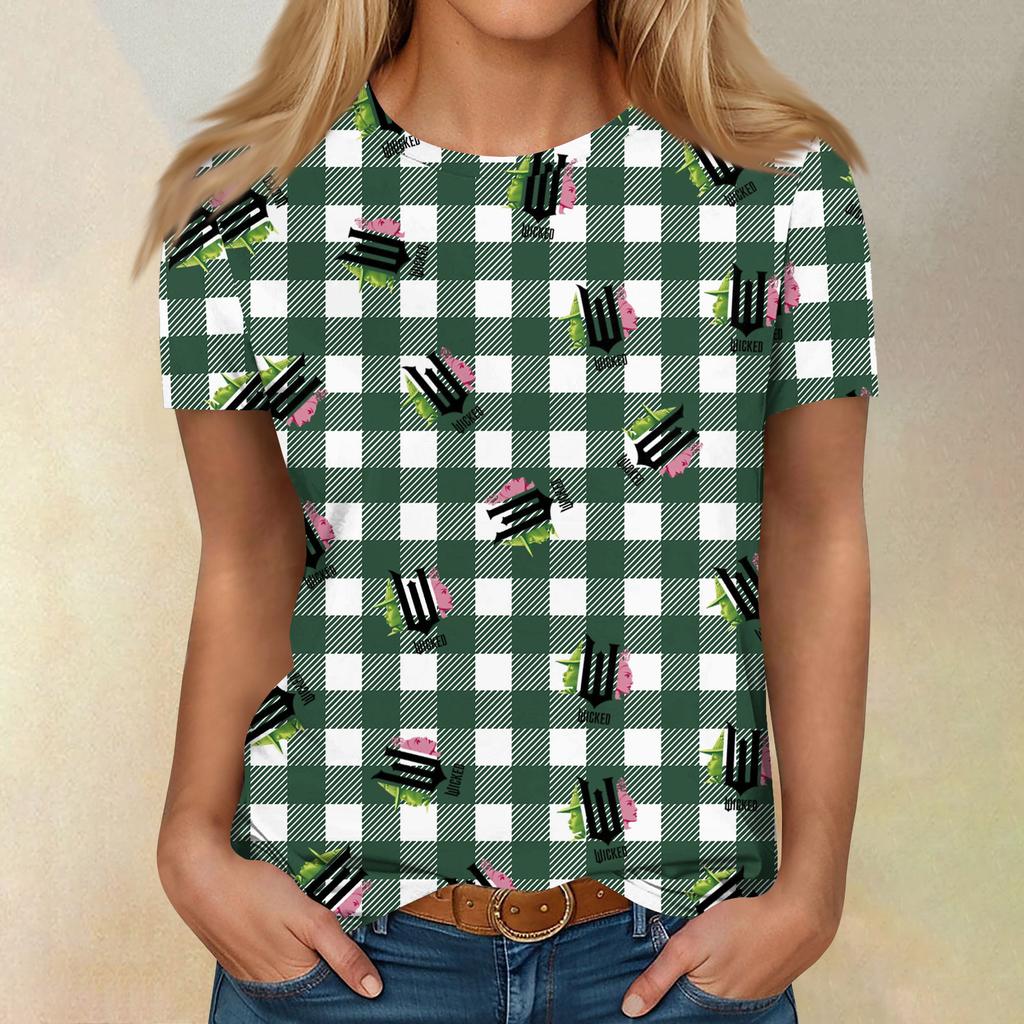 Women's Casual Fashion Cartoon Print Short-Sleeve Top/T-Shirt