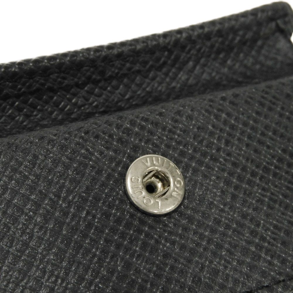 Used 12564 Porte Monnaie Boite M30382 7943 LV Logo Embossed Charcoal Gray Black Coin Pocket Taiga Ardoise Men's from