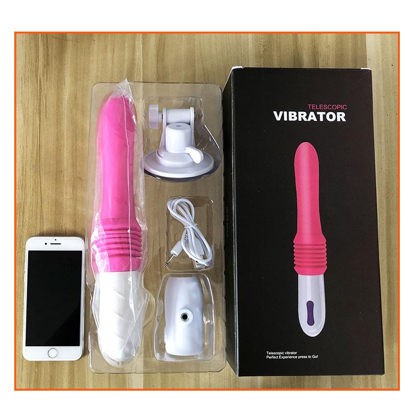 Masturbační stroj Teleskopický vibrátor Pohyb nahoru Dolů Vaginální masáž Bezdrátové ovládání Automatické sexuální stroje Sexuální hračka pro ženy