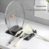 Spatula Rest and Pot Lid Rack with Partitioned Drain Tray, Metal Frame Stand for Sink Area, Table Side Service and Daily Cooking for Kitchen Counter