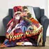 1pc Black Clover Blanket with Custom Name, Gift, for Men and Women, Soft Blanket, Good for Sofa Bed Couch Travel, Lightweight Flannel Blanket