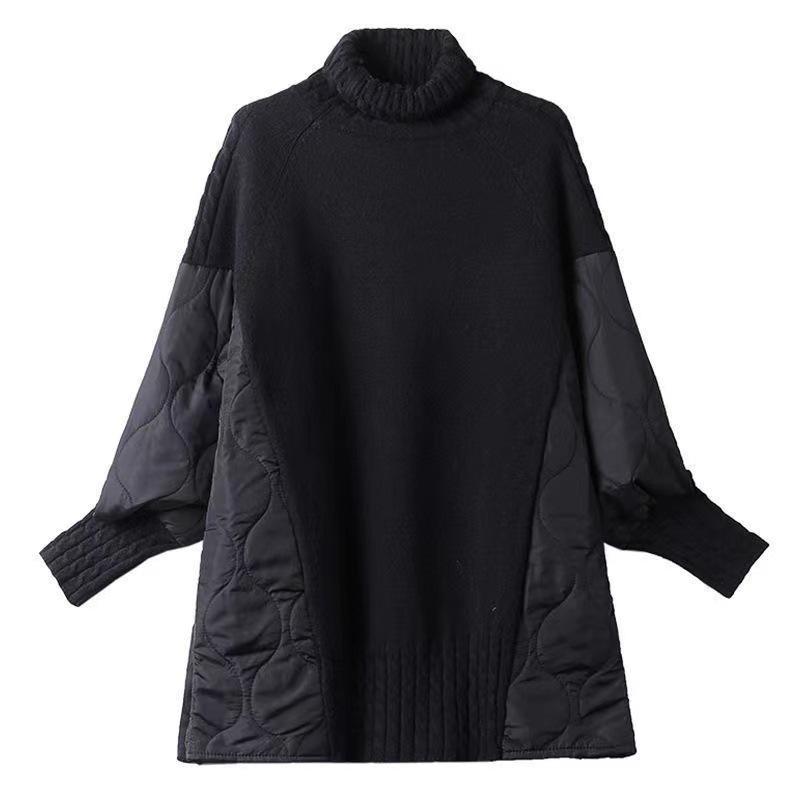 Suéter de Señora Otoño Primavera Casual Manga Larga Cuello Alto Tejido Suéteres Tops Coreano Suelto Suéteres Jerseys de Mujer