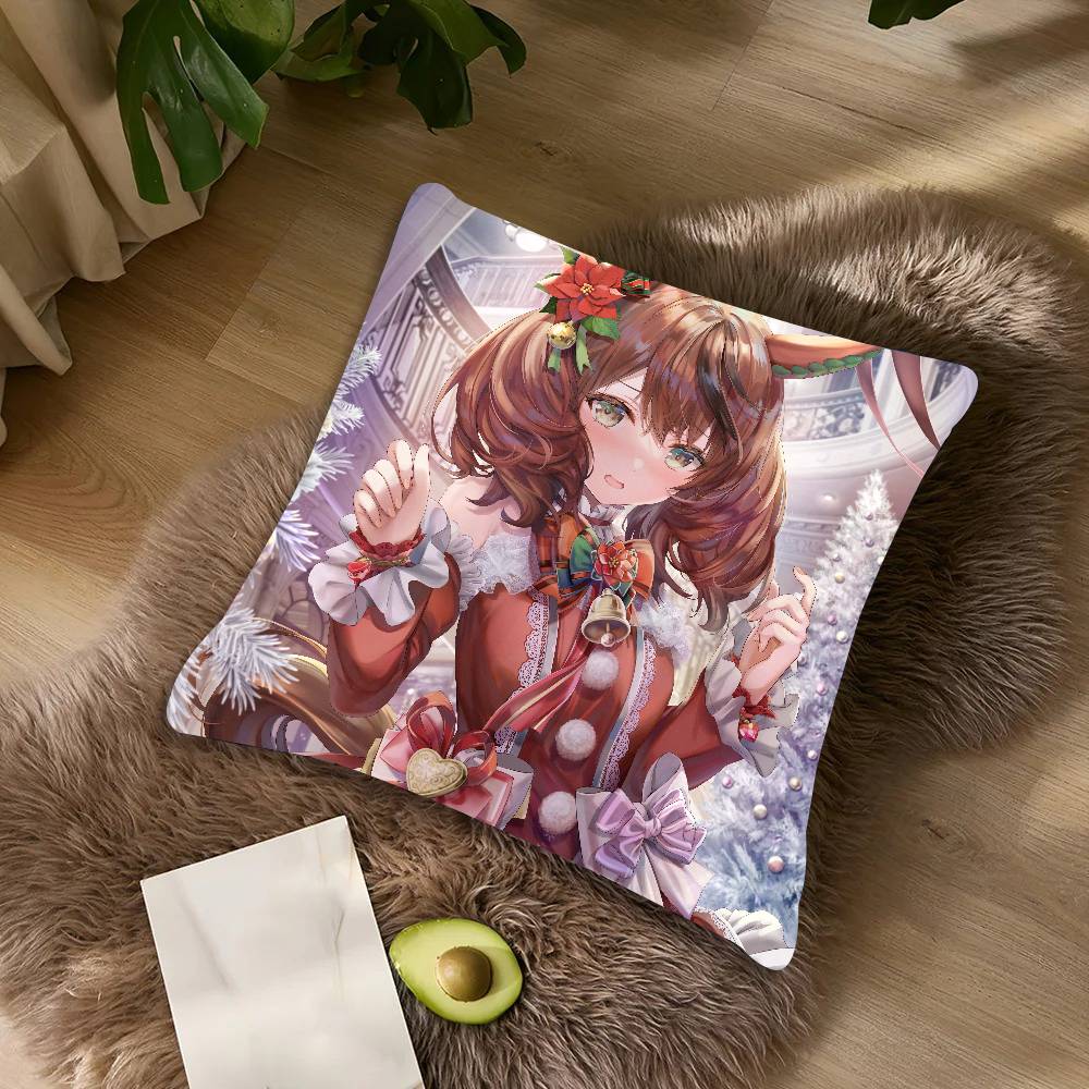 Cute Uma Musume Pretty Derby Pillow Case Cushion Cover Decor Home Throw Pillow Covers For Couch Camping Pillow Cover Decorations