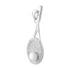 Silver Pendant with Cubic Zirconias, Pearls (2080909)