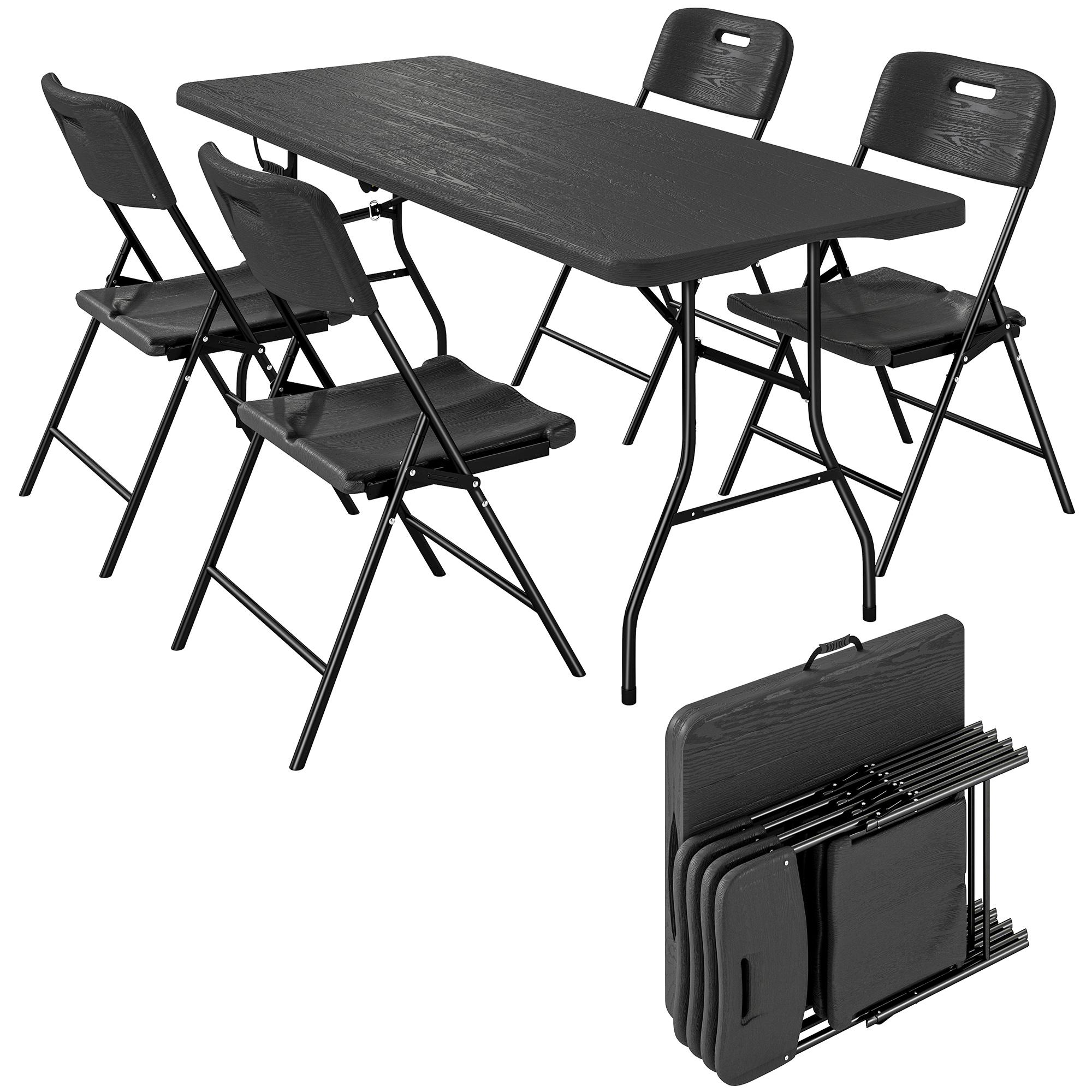 5 Piece 6ft Foldable Table and