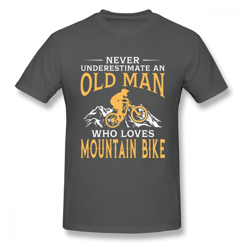 Never Underestimate An Old Man With A Mountain Bike T Shirt Boy Pure Cotton Short Sleeve MTB Tees Guys Punk Designer Streetwear