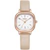 Minimalist Square Womens Quartz Watch With PU Leather Strap Fashionable Elegant Small Dial 25mm Stainless Steel Buckle
