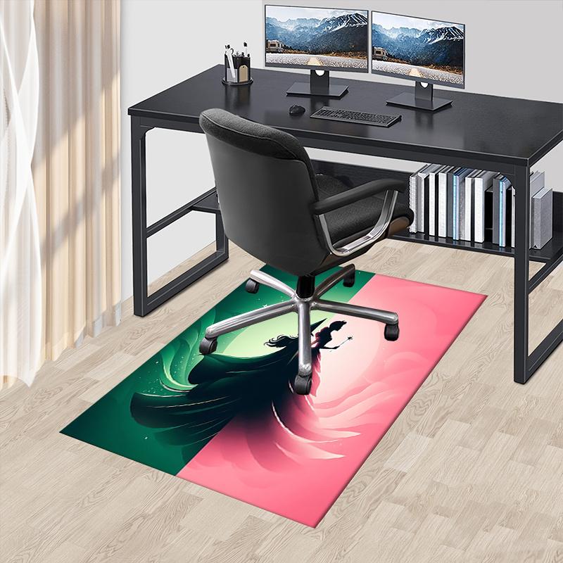

Wicked,Princess Pattern Polyester Office Carpet Chair Mats, Home Decor Dormitory Floor Protector with Anti-Skid Backing, Large Area Coverage 60cm by 90cm