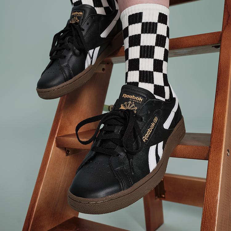Reebok Club C Grounds UK Black White Gum Unisex Sneakers 100202327