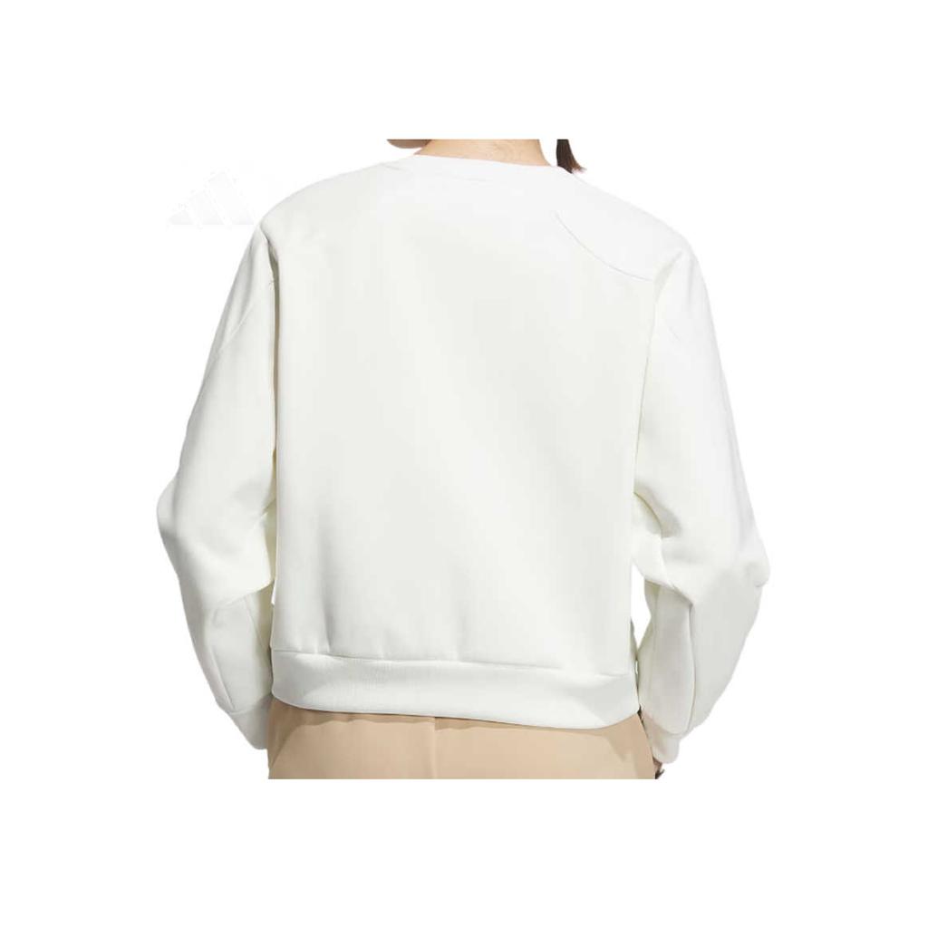 adidas Hanorac sport casual cu logo-ul mărcii, guler rotund, confortabil, la modă, hanorac pentru femei, Han-Jade-White JM8762