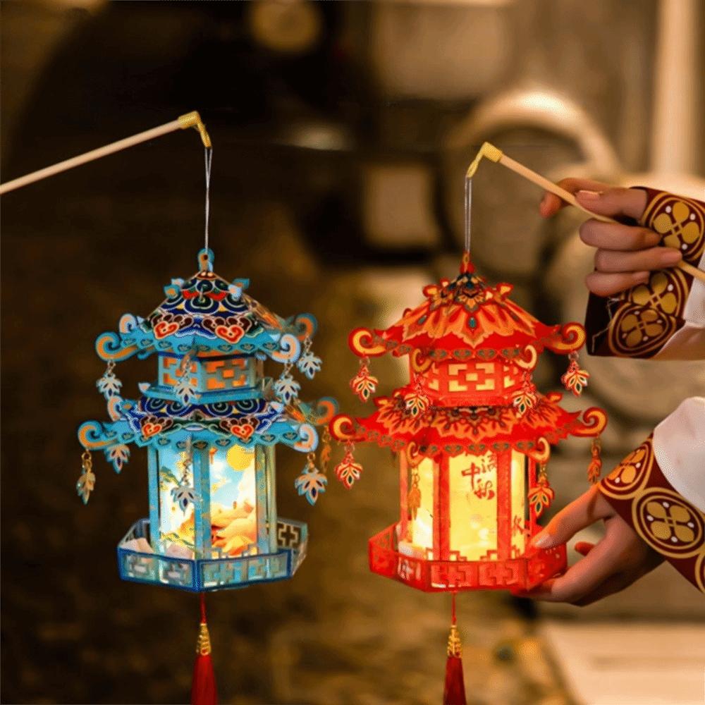 Luminous DIY Lantern Material Kit Ancient-style Kindergarten Craft Lantern Gift