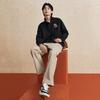 FILA Original Peony Half-Zip Classic Retro Minimalist Casual Comfortable Sweatshirt Unisex sweatshirt Black F51U619204FBK