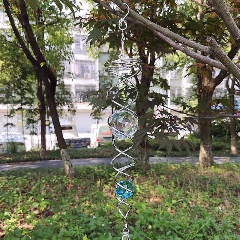 לוכד שמש רוח ספינר דקורטיבי ספירלה ספירלת רוח ספינר התבוננות בכדור ספירלה זנב רוח ספינר מייצב גבישים תלויים