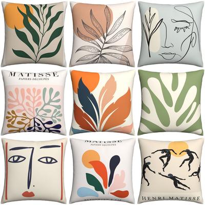 Aesthetic Abstract Matisse Poster Pillow Case Nordic Cushions for Sofa Line Face Coral Leaves Art Pillowcover Home Decor